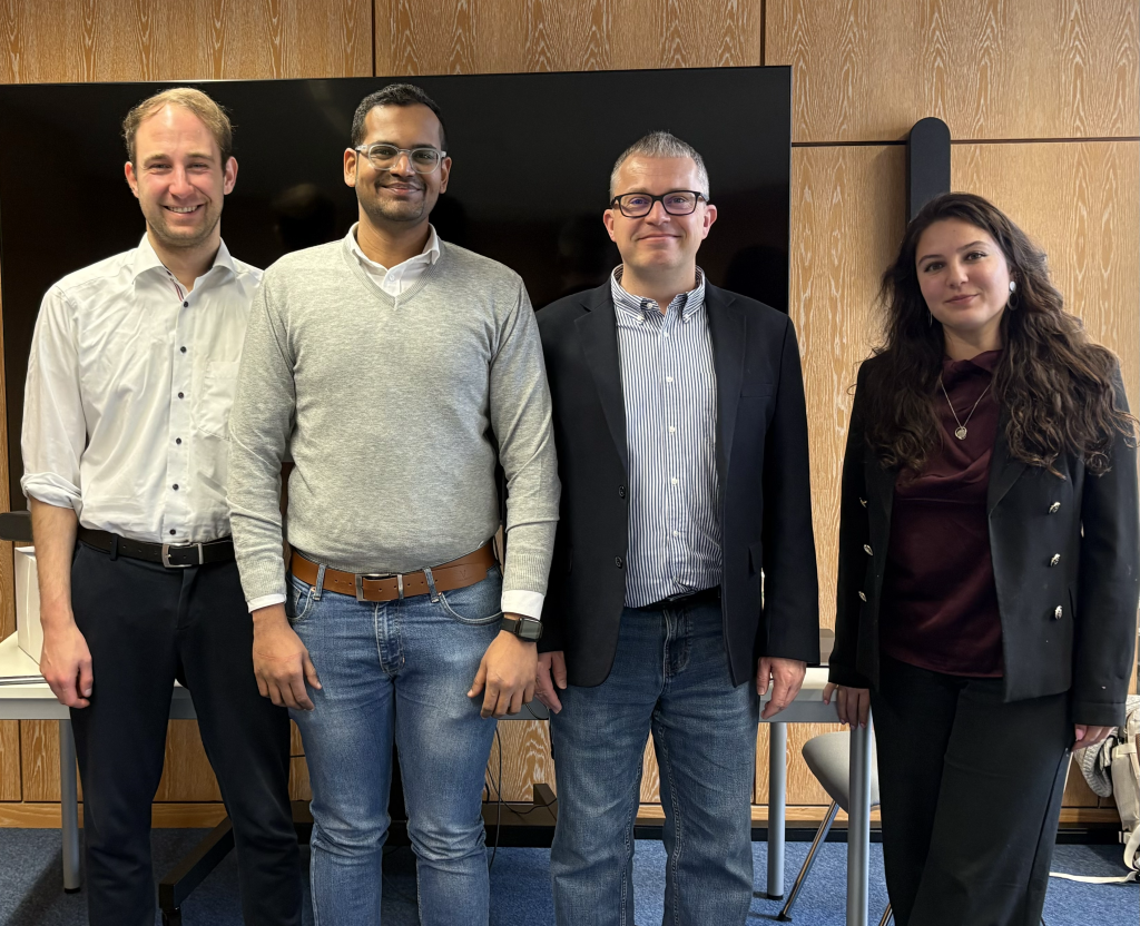 Sebastian Schmidt (Fraunhofer IAIS), Ranjith Mahendran (Atos), Stephan Siemen (ECMWF) and Nikki van Amerom (Atos) during the seminar. Credit: ECMWF
